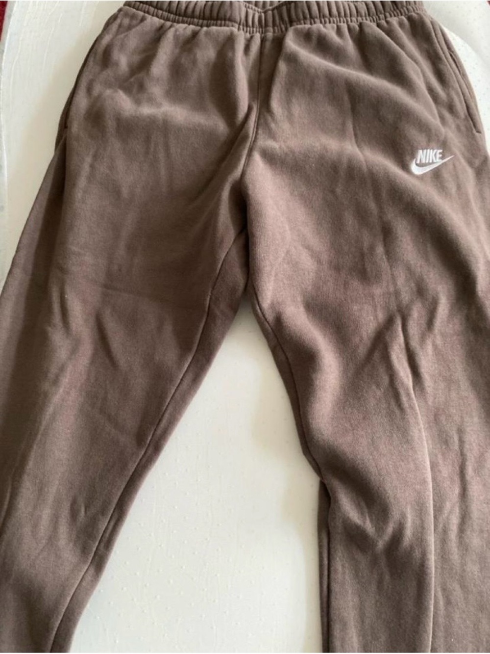 Nike Kids Brown Fleece Joggers with White Logo